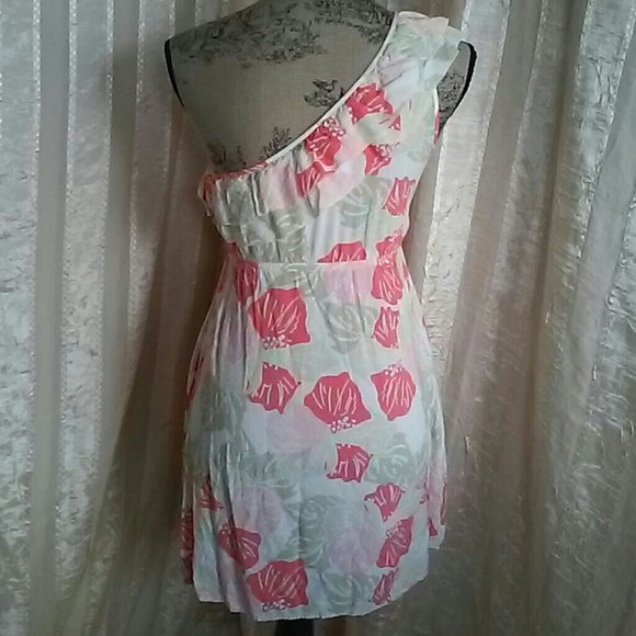 ROXY One Shoulder Tropical Palm Print Dress - Picture 3 of 6